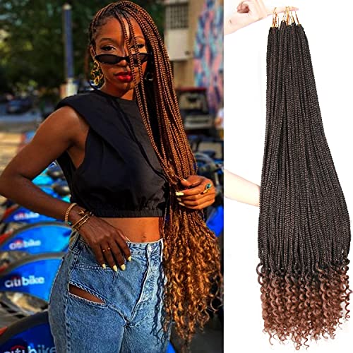 32 Inch Black Crochet Braids French Curl Hair Extensions with Curly Ends - 6 Packs