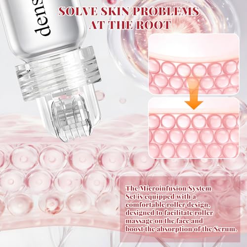 Micro Infusion System, Moisturizing Serum with PDRN & Peptides, Elegant Gift Packaging, Gift for Women,1 Roller + 3 Serums