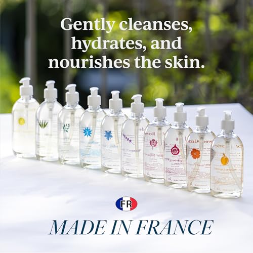 Provence Sante Natural Liquid Soap - Moisturizing Almond Oil Hand Soap with Ripe Apricot Scent - Elegant Pump Dispenser for Kitchen & Bath (16.9 oz)