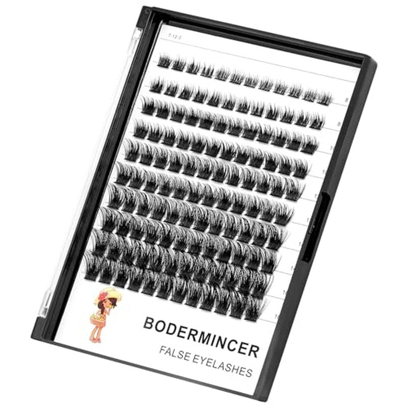 Bodermincer 120pcs D Curl 8-10-12-14-16mm Mixed Wide Cluster Professional Makeup Individual Cluster Eye Lashes Grafting Fake False Eyelashes Home Eyelash Extension (8-10-12-14-16mm Mixed)