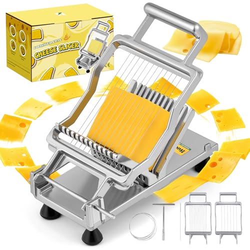 Huanyu Commercial Cheese Slicer with Stainless Steel Blades, Adjustable Thickness