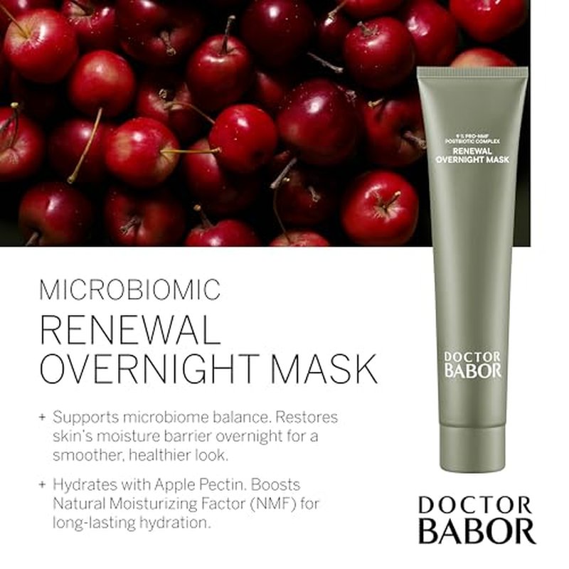 BABOR DOCTOR Microbiomic Renewal Overnight Mask (75ml) - Vegan Skincare for Dry Skin - Face Mask with Hyaluronic Acid for Hydration, Radiance and Luminosity