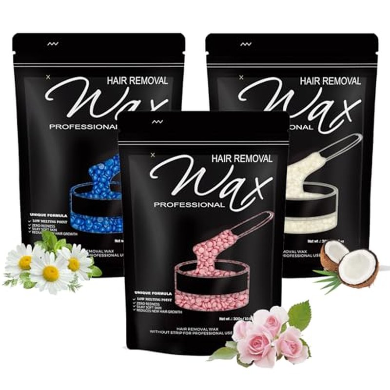 900g / 2lbs Wax Beads, Hard Wax Beads for Brazilian Bikini & Coarse/Stubborn Hair with 3 Go-To Scents,Wax Beads for Hair Removal At-Home Waxing on Bikini,Face, Legs,Body