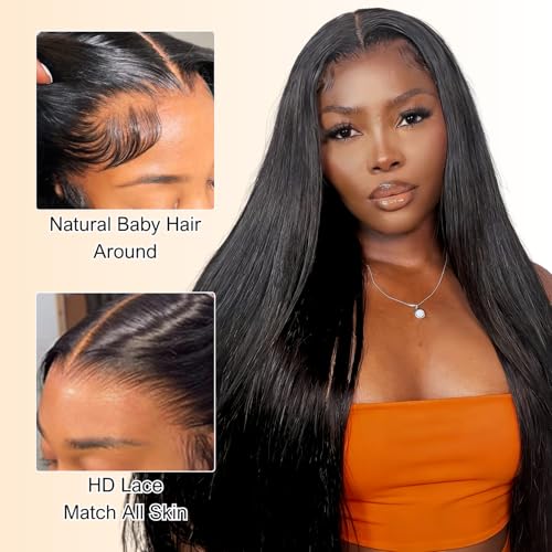 22 Inch Human Hair Lace Front Wigs for Black Women Natural Straight 13x4 Variation of THIS listing