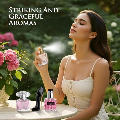 Mini Perfume Set for Women - 4 Long-Lasting Eau de Parfum Travel Bottles