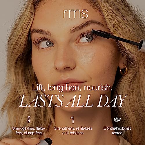 RMS Beauty Straight Up Volumizing Peptide Mascara ? Clean, Long-Wearing Black Mascara ? 12-Hour Lift & Volume ? Smudge-Free & Flake-Free ? Ophthalmologist Tested ? 0.34 oz