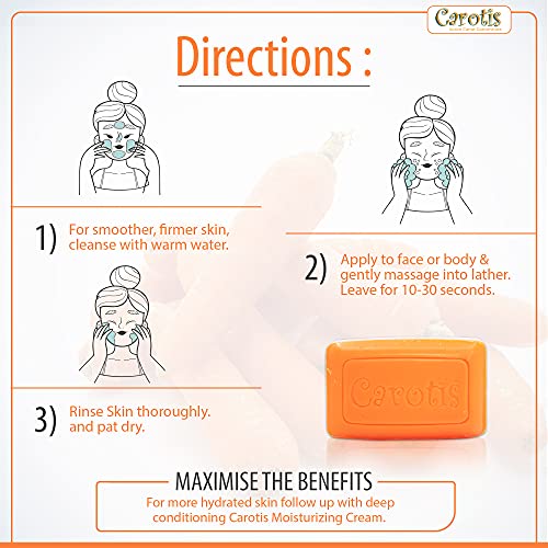 CAROT?S Beauty Soap 80gr - Formulated to Clean and Refresh Skin, with Carrot Oil, Glycerin, Beta Carotene, Vitamin A, and Olive Oil