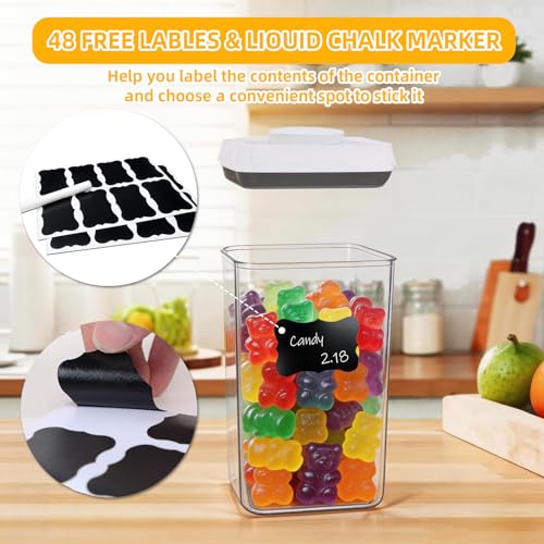 12 Pack Airtight Food Storage Containers Set - Clear Plastic Kitchen Organization