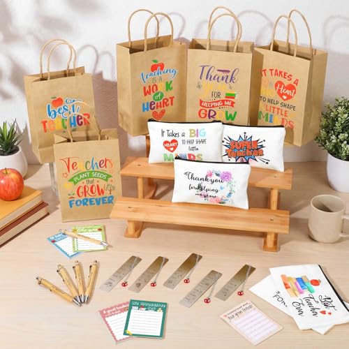 Teacher Appreciation Gift Set with Kraft Paper Bags - Teacher Stationery & Accessories - Variation: Kraft