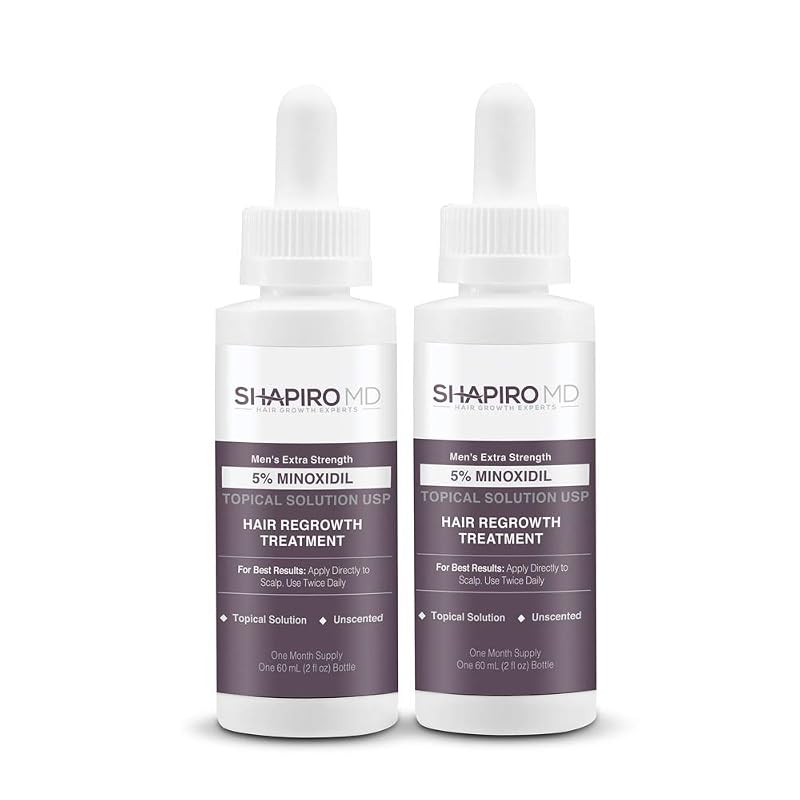 Minoxidil 5% Hair Growth Serum for Men - 4oz (Pack of 2) | Shapiro MD Hair Growth Experts