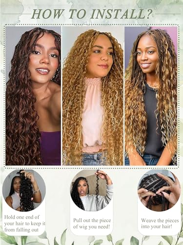 Deep Wave Human Braiding Hair for Boho Braids - 1B / 18 Inch