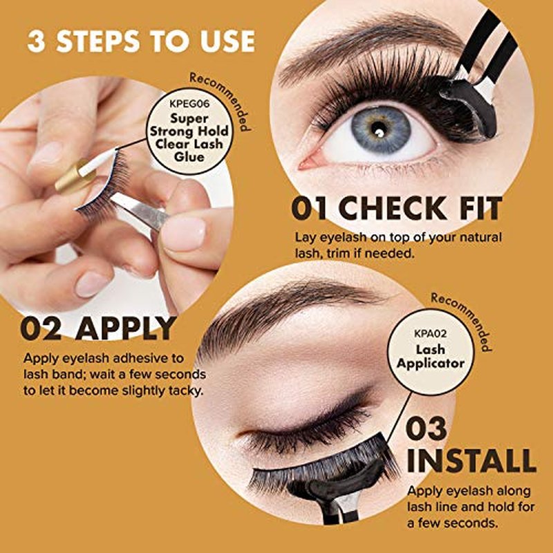 i-ENVY False Lashes, Mink 3D Lashes Value Pack Real Mink Maximum Fluffy Wispy Luxury Glamorous Natural Look Reusable Eyelashes (06)