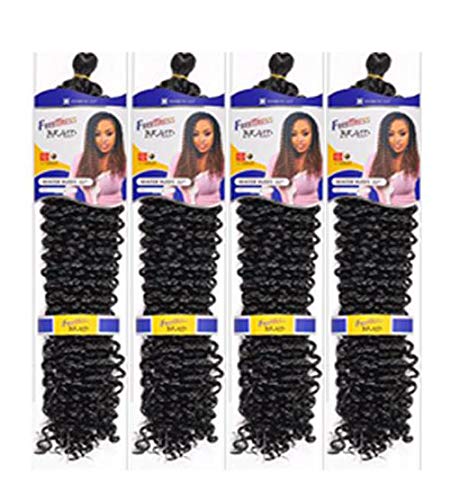Freetress Water Wave Crochet Hair 22" Synthetic Braids 4-Pack Off Black 1B