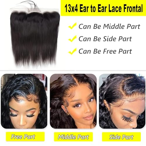 18 Inch Brazilian Straight Lace Closure Human Hair 13x4 HD Lace Frontal