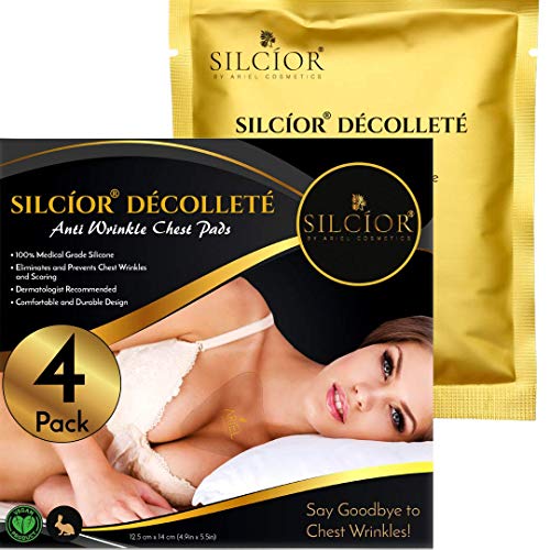 Anti-Wrinkle Silicone Chest Pads 4 Pack - Reusable, Skin-Friendly Support - Variation of THIS listing: 1 Count (Pack of 4)