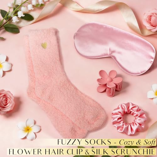Pink Rose Birthday Gift Basket Set for Women - Spa & Self-Care Gifts