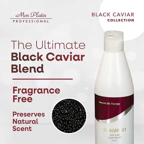 Black Caviar Mon Platin Salt-Free Shampoo for Straightened Hair - Keratin & Brazilian Treatment Protect, Sulphate-Free, 400ml