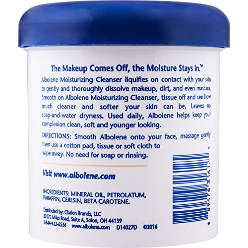 Albolene Moisturizing Makeup Remover & Facial Cleanser 12oz - 2 Pack