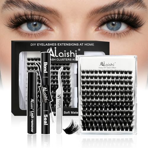 Lash Clusters Kit, DIY 3D Cluster Eyelash Extensions 10?18mm,144pcs Fluffy D Curl Soft Natural Lashes with Lash Bond and Seal,Tweezers, Remover?Natural Fake Cat Eye Wispy Individual Clusters£¨181-4-L£©