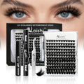 Lash Clusters Kit, DIY 3D Cluster Eyelash Extensions 10?18mm,144pcs Fluffy D Curl Soft Natural Lashes with Lash Bond and Seal,Tweezers, Remover?Natural Fake Cat Eye Wispy Individual Clusters£¨181-4-L£©