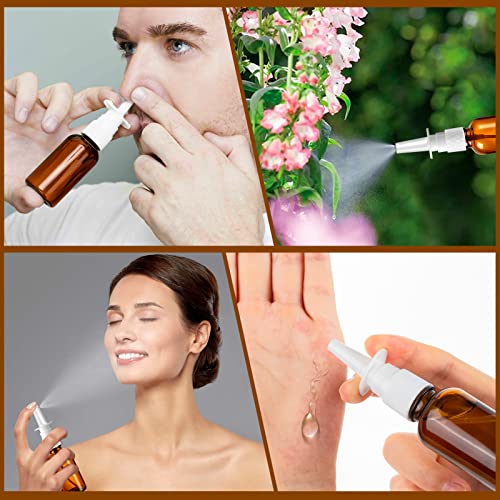 Brown 40 Pcs Glass Nasal Spray Bottles 30ML Refillable Amber Mist Sprays