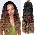 18 Inch Faux Locs Crochet Hair for Black Women - Soft Goddess Locs, 6 Packs, Variation of 1B/30/27