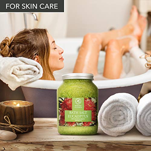 Eucalyptus Bath Salts with Natural Sea Salt for Relaxation & Sleep - 46 oz