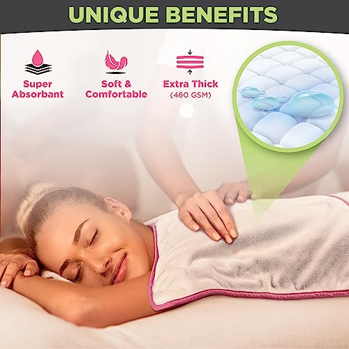 Premium Microfiber Towels - 5 Pack Ideal for Estheticians, Barbers, Salons Extra Thick, High Absorbency, Professional-Grade (White with Pink Border)