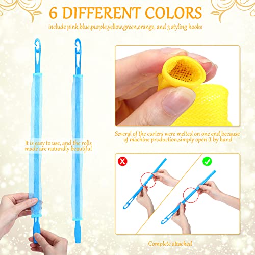 Heatless Wave Curlers Set - No Heat Hair Rollers for Curly Hairstyles