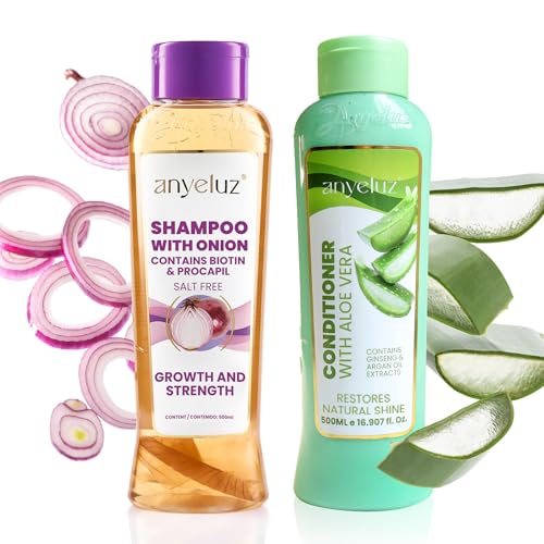 Onion & Aloe Shampoo and Conditioner Set - Strength & Hydration for All Hair Types