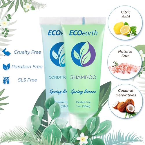 EcoEarth Travel Shampoo & Conditioner Set 1 fl oz - Spring Breeze Pack of 50