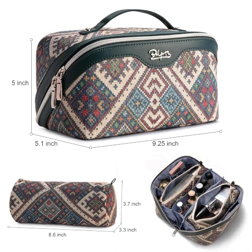 Travel Makeup Bag Organizer - Midnight Blue, Large Capacity Cosmetic Set with Pouches