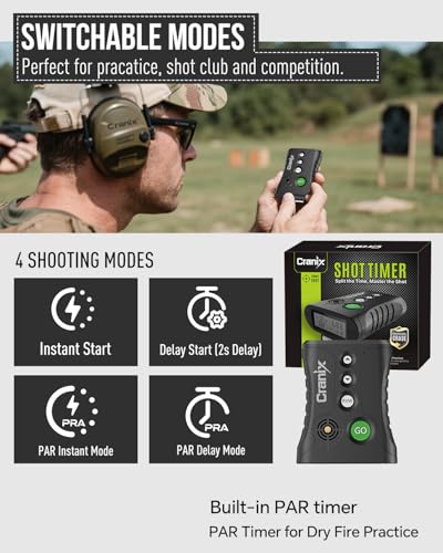 Professional Shot Timer for Shooting Competition - 0.01s Precision, Loud Buzzer & 4 Modes