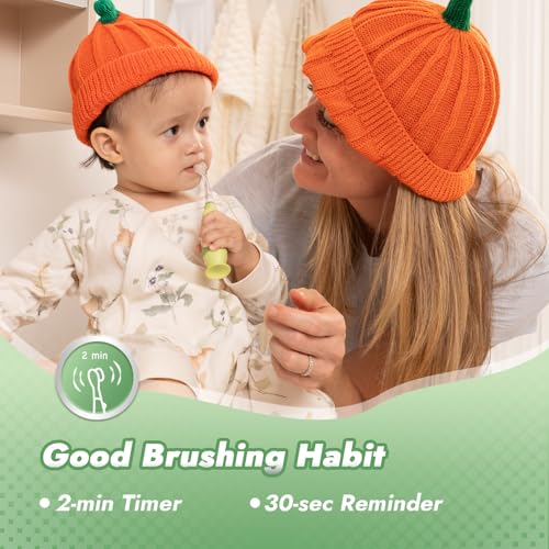 Toddler Sonic Electric Toothbrush for Ages 1-3 with 4 Brush Heads - Dino Cover & LED Timer