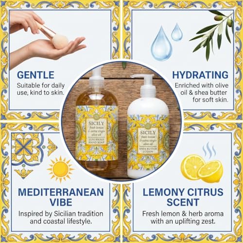 Sicilian-Inspired Soap and Lotion Set - 16oz Hydrating Gift Duo