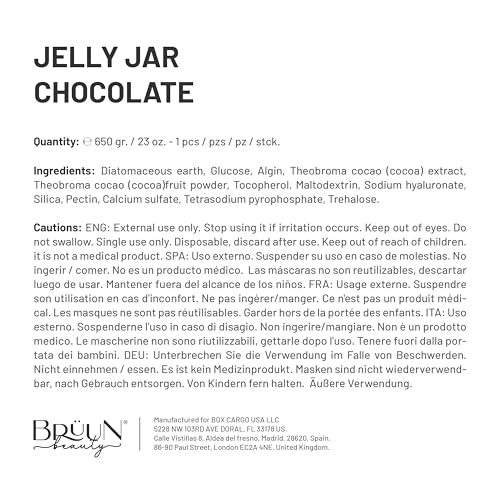 Chocolate Jelly Face Mask Powder - Full Face, Body & Travel Size Rubber Mask Jar