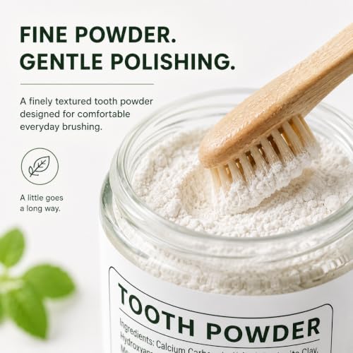 Hydroxyapatite Tooth Powder with Collagen & Mint - Remineralizing Fluoride-Free Oral Care, 1.76 OZ