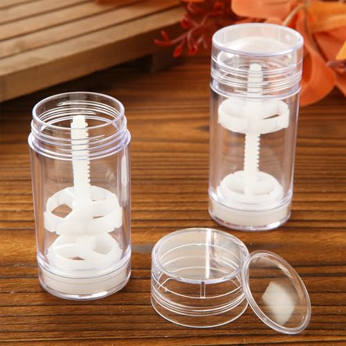 20 Pack 30ml/1oz Empty Deodorant Containers, Plastic Empty Deodorant Stick Containers, Twist Up Filling Stick Clear Deodorant Container Refillable Deodorant Bottles for DIY Chapstick Lip Balm