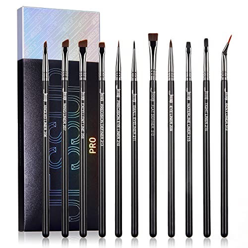 Jessup Eyeliner Brush Set 11pcs - Professional Eye Makeup Brushes, Vegan, Precise Detail for Winged & Smokey Looks - A-Eyeliner Variation