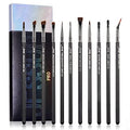 Jessup Eyeliner Brush Set 11pcs - Professional Eye Makeup Brushes, Vegan, Precise Detail for Winged & Smokey Looks - A-Eyeliner Variation