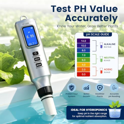 LKBird Silver 7-in-1 Smart Pool Salt & pH Tester with App, Digital Water Meter