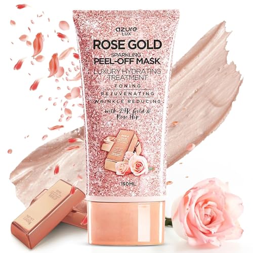 Azure Cosmetics Peel-Off Masks Bundle - Rose Gold, Gold, Charcoal & Pearl - Variety Pack of 3
