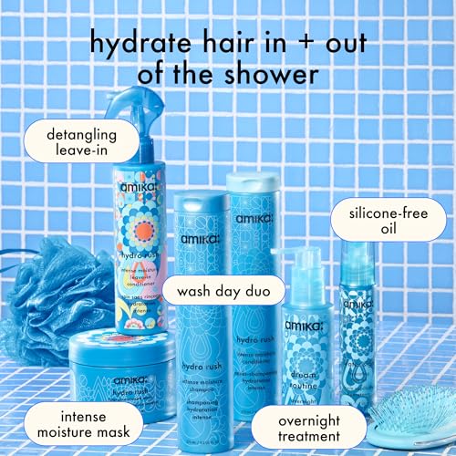 Amika Hydro Rush Moisture Mask with Hyaluronic Acid - 16 Fl Oz Hair Treatment