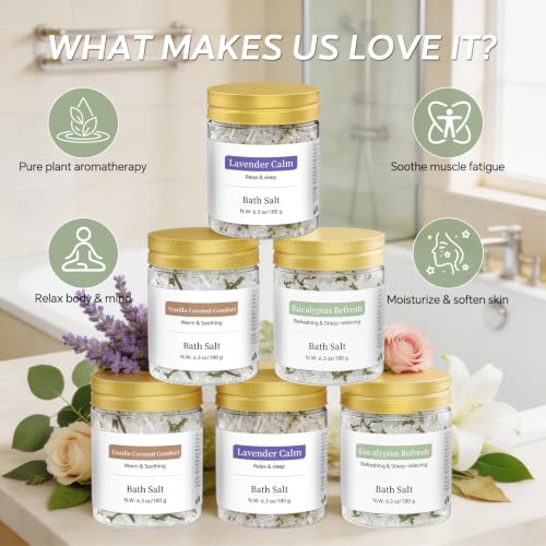Epsom Bath Salt Gift Set for Women - Relaxing Aromatherapy with 3 Scents