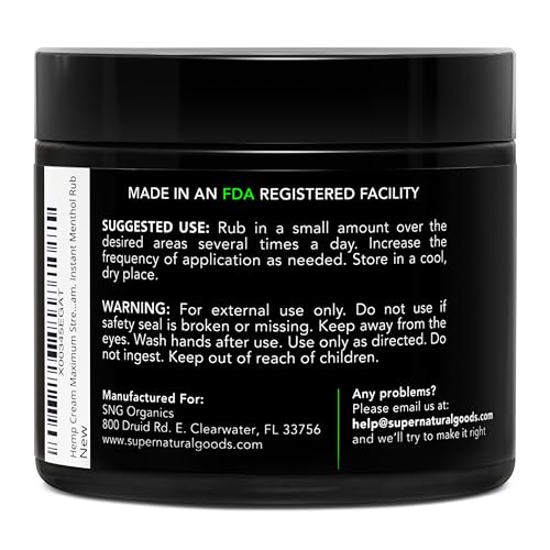 Menthol Hemp Oil Cooling Topical Cream with Turmeric & Arnica - 4oz
