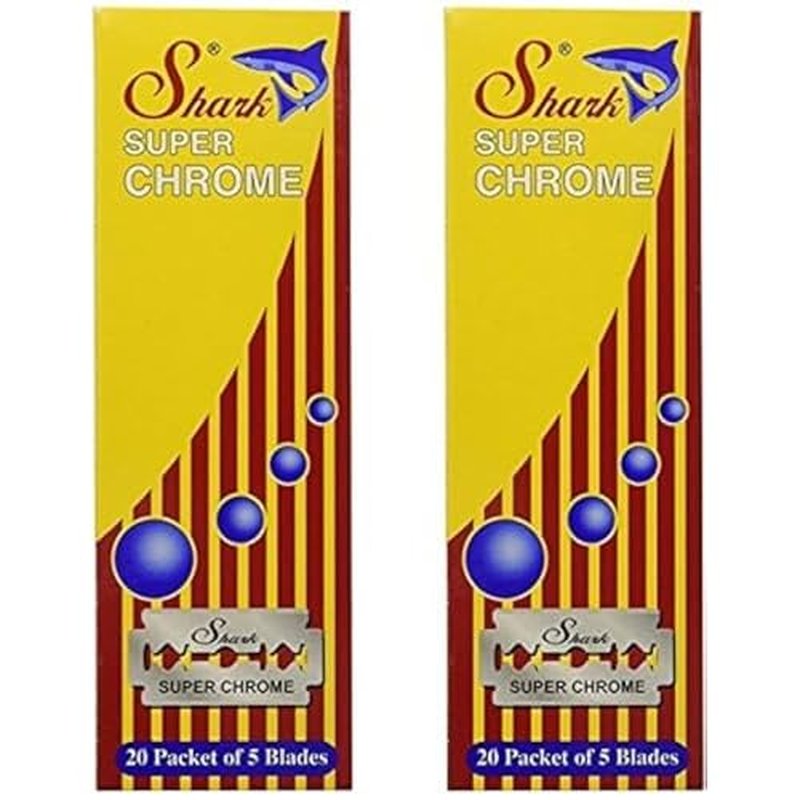 200 Shark Super Chrome Double Edge Safety Razor Blades