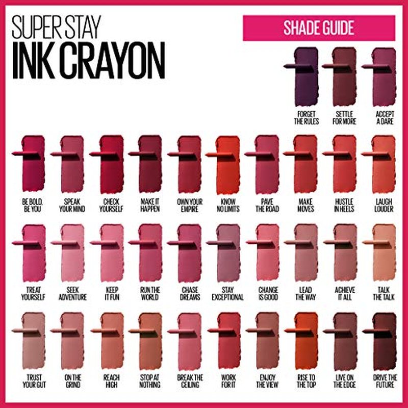Maybelline New York Maybelline Super Stay Ink Crayon Matte Longwear Lipstick Makeup, Work for It, 0.04 Ounce ., 140 Work For It, 0.04 ounces (Pack of 2)