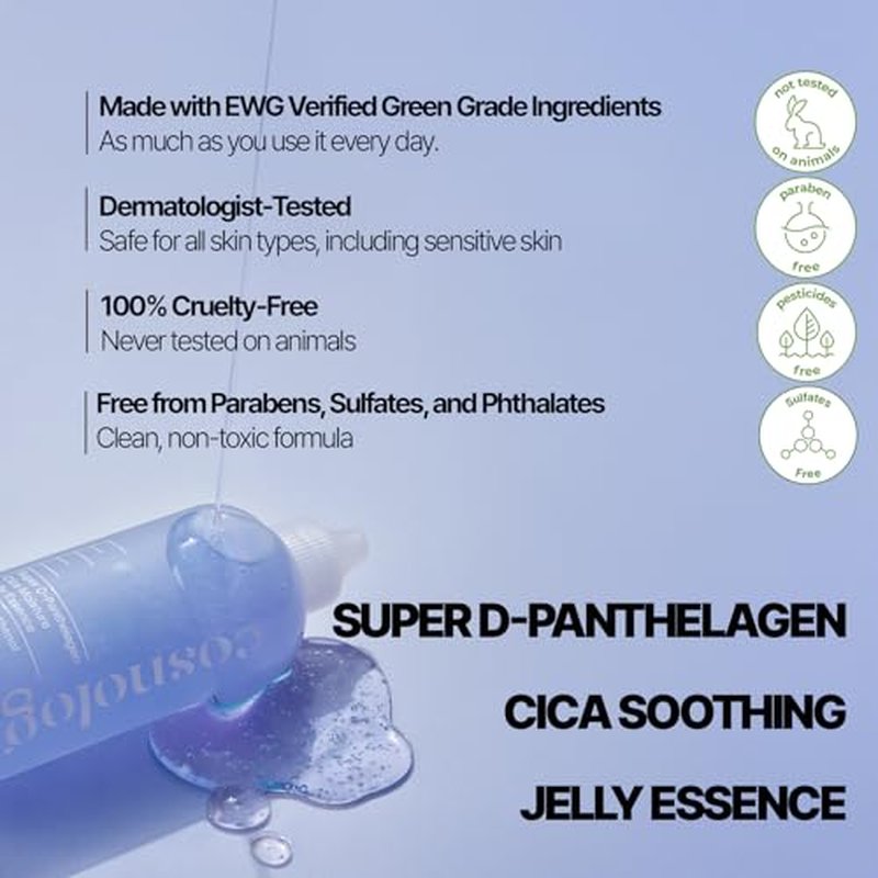 COSNOLOGY 150ml Hydrating & Soothing Moisturizing Essence with Dexpanthenol, Marine Collagen & Hyaluronic Acid ? Nutrient-Rich Tincture Formula| 5.07 fl.oz | K Beauty Skincare