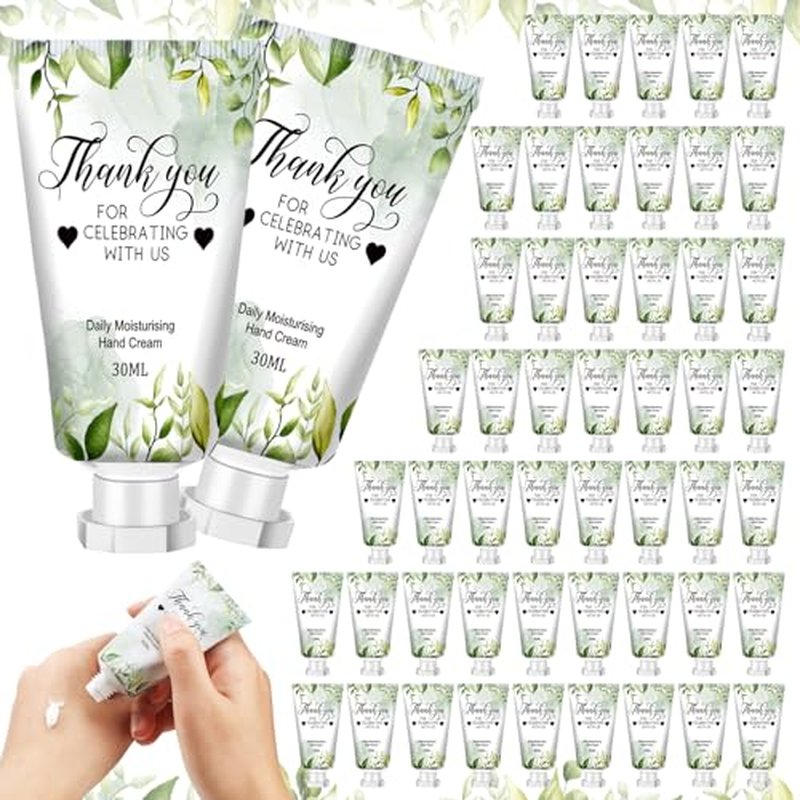 50 Pcs 1 oz/ 30 ml Wedding Hand Cream Bulk Travel Size Bridesmaid Gifts Thank You Hand Cream Body Lotion Gifts for Bridesmaid Souvenir Wedding Party Supplies Bridal Shower Favors