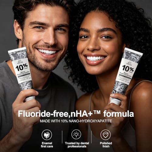 Nano Hydroxyapatite Toothpaste 10% - Fluoride Free Whitening, 4-Pack 4.2oz